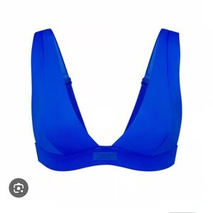 Skims swim plunge bikini top cobalt